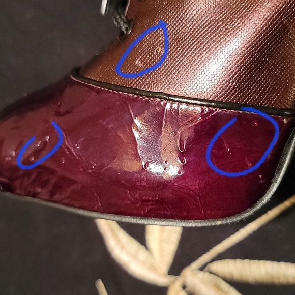 Vince Camuto Metallic Burgundy  Lace Up Peep Boots - Picture 7 of 7